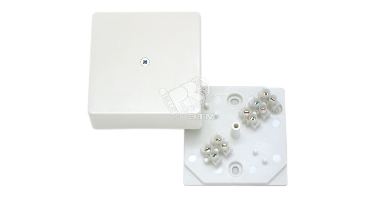 Купить Коробка распределительная ОП 75х75х30мм с клемм. бел. КРК2702 HEGEL оптом в Москве