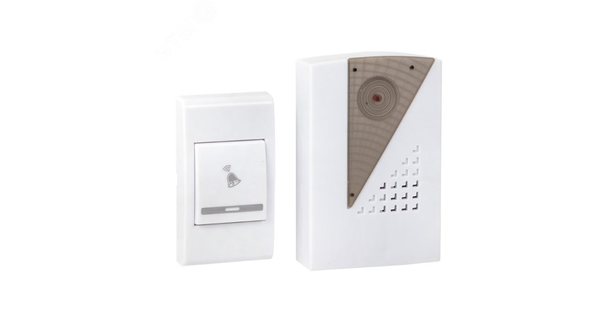 Купить Звонок беспроводной 36 мелод. 80м с индик. на батарейках 004 2х1.5В АA бел.-сер. Basic DBB-A-004 EKF оптом в Москве