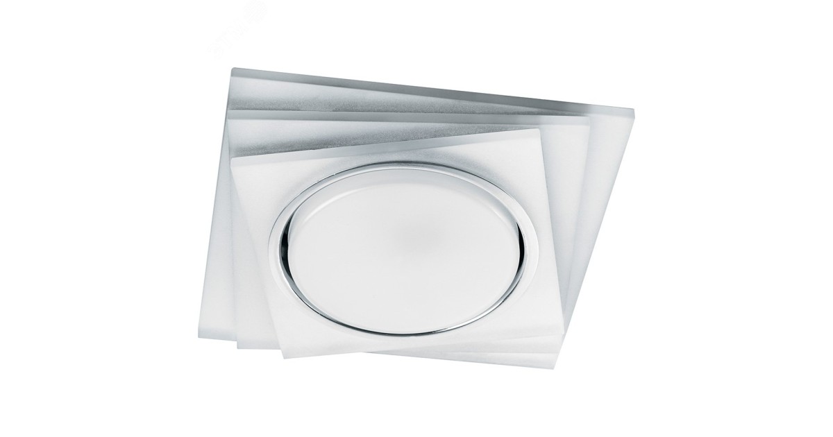 Купить Светильник ДВО-15w GX53 без лампы со светодиодной подсветкой 4000К квадратный матовый хром 40521 Feron оптом в Москве