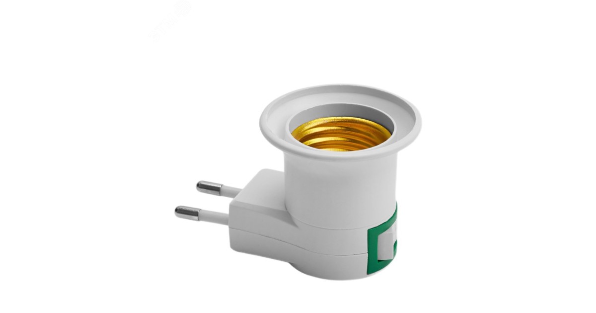 Купить Патрон-переходник с Е27 на розетку с выключателем белый 41039 Feron оптом в Москве