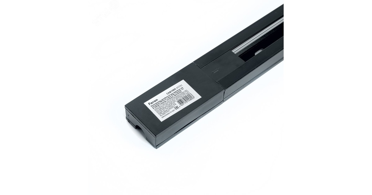 Купить Шинопровод для трековых светильников 2м черный квадратный (в наборе токовод заглушка крепление) 41732 Feron оптом в Москве