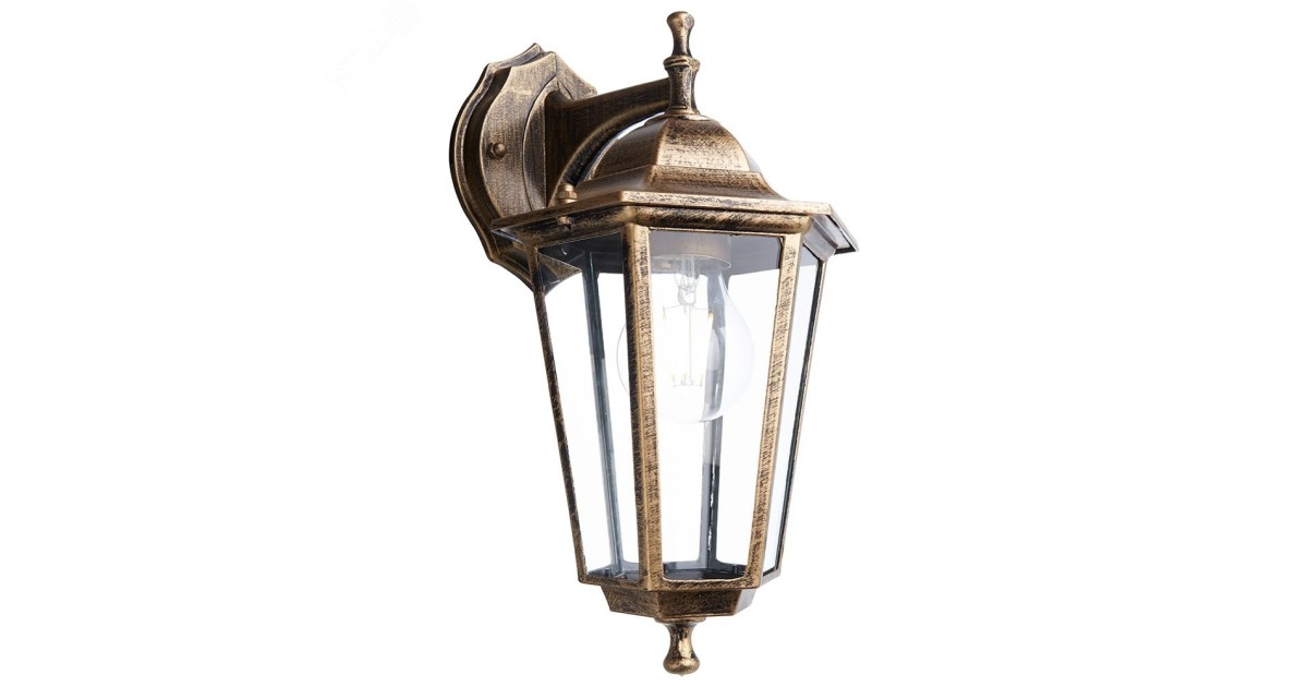 Купить Светильник НБУ-60w вниз Е27 IP44 черное золото 11127 Feron оптом в Москве