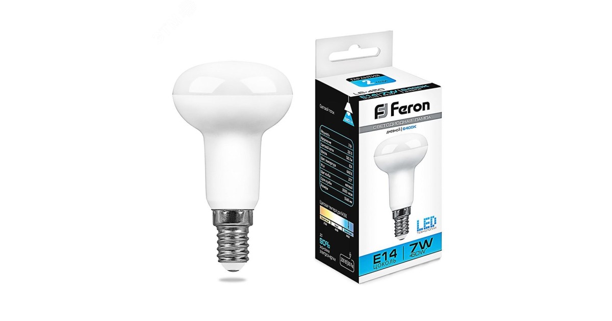 Купить Лампа светодиодная LED зеркальная 7вт Е14 R50 дневной 25515 Feron оптом в Москве