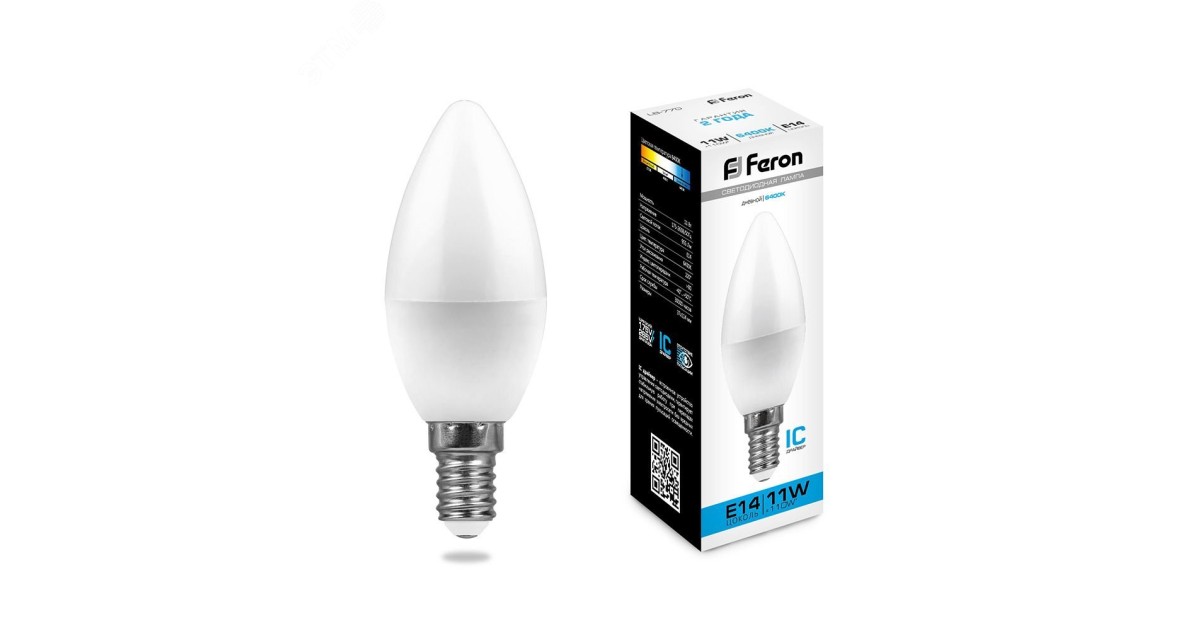 Купить Лампа светодиодная LED 11вт E14 дневной матовая свеча 25943 Feron оптом в Москве