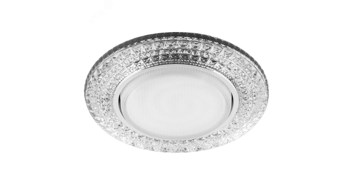 Купить Светильник ДВО-15w GX53 без лампы со светодиодной подсветкой 4000К хром с прозрачным стеклом 29473 Feron оптом в Москве