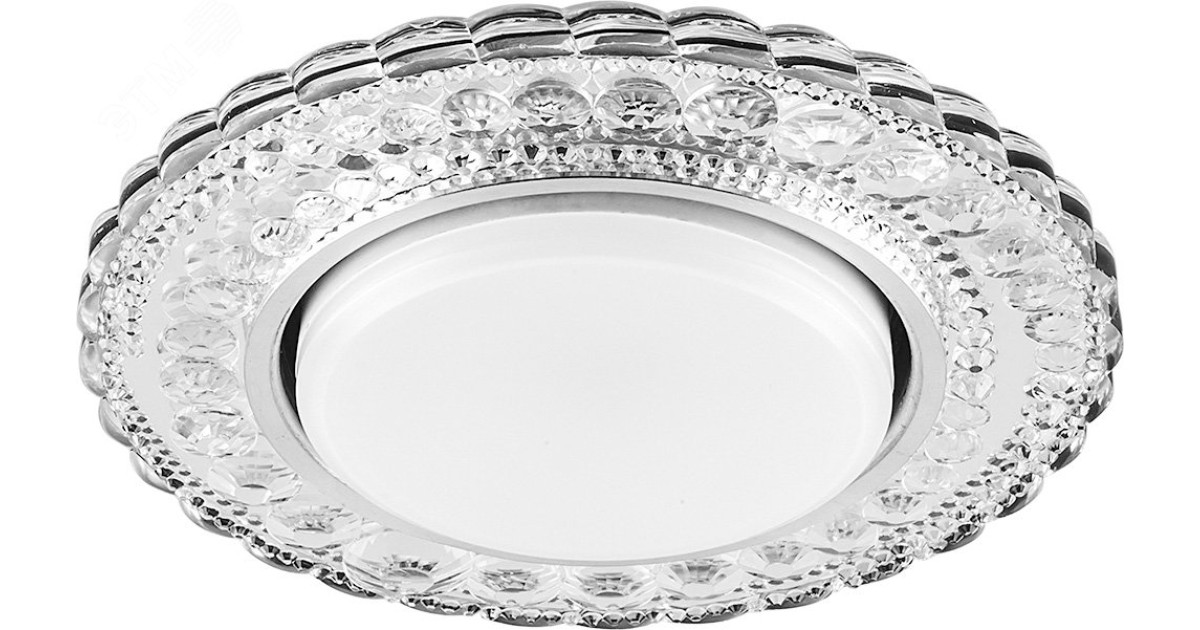 Купить Светильник ДВО-15w GX53 без лампы со светодиодной подсветкой 4000К прозрачный хром 29538 Feron оптом в Москве