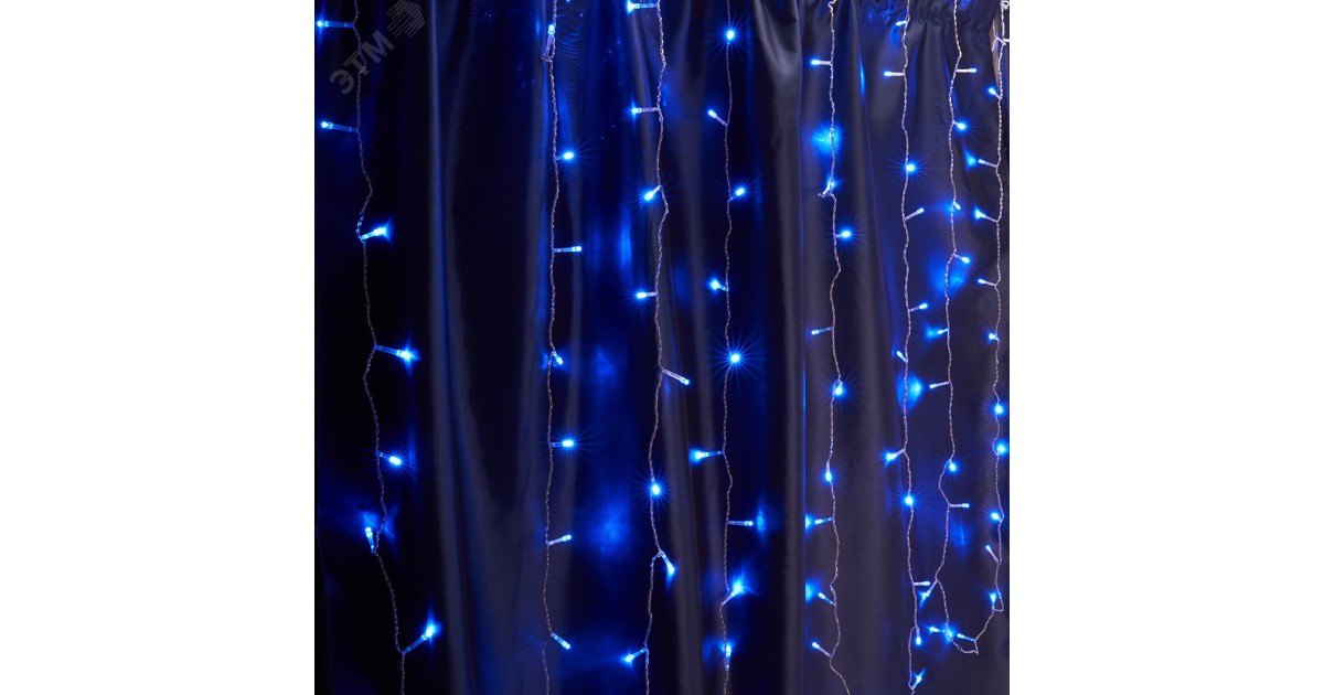 Купить Гирлянда занавес LED синий 1.5х1.5м IP44 32325 Feron оптом в Москве