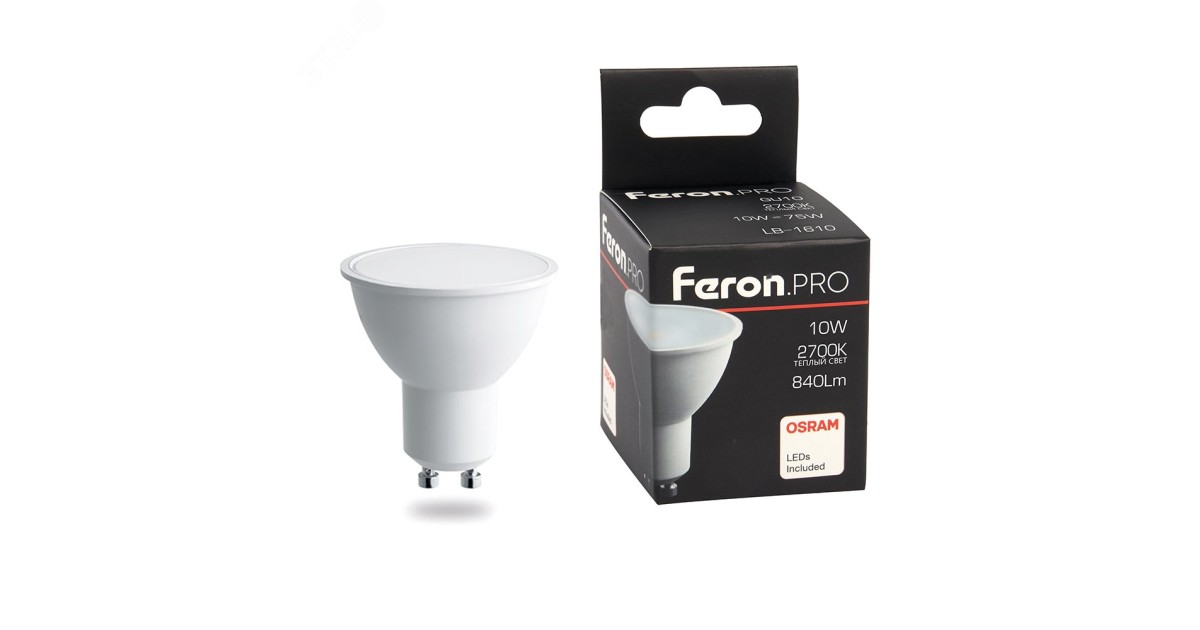 Купить Лампа светодиодная LED 10вт 230в GU10 теплый Feron.PRO 38161 Feron оптом в Москве