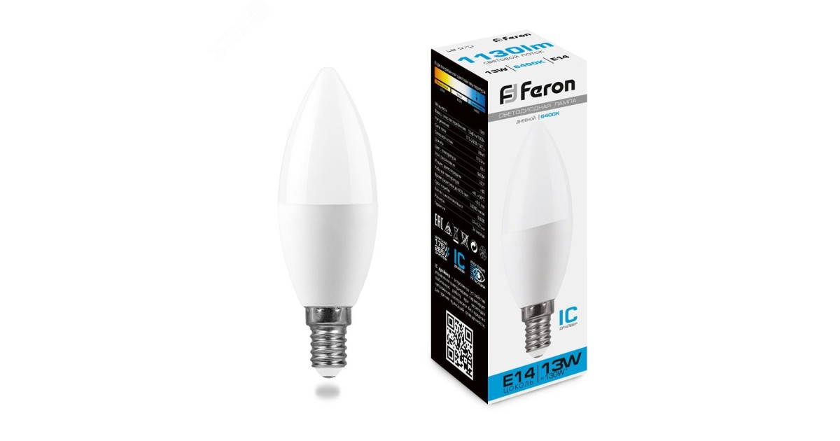 Купить Лампа светодиодная LED 13вт E14 дневной матовая свеча 38109 Feron оптом в Москве