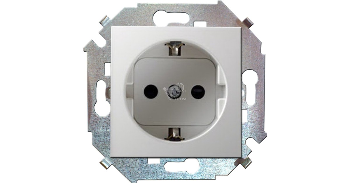 Купить Розетка 1-м СП 15 16А IP20 250В с заземл. винтов. клеммы механизм бел. 1591432-030 Simon оптом в Москве