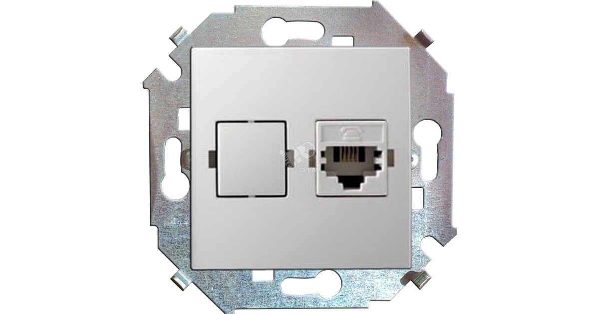 Купить 15 Розетка телефонная RJ11 винтовой зажим белый 1591480-030 Simon оптом в Москве