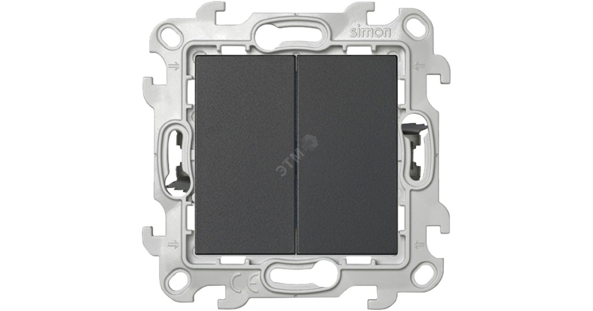 Купить Выключатель 2-кл. 1п 2мод. СП 24 10А IP20 Push&Go механизм графит 2420398-038 Simon оптом в Москве