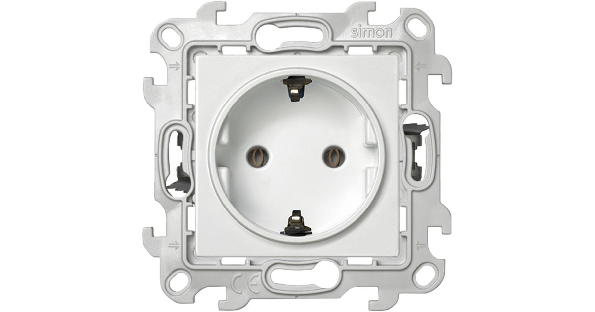 Купить Розетка 1-м СП 24 16А IP20 2P+E Push&Go без защ. шторок механизм бел. 2420434-030 Simon оптом в Москве