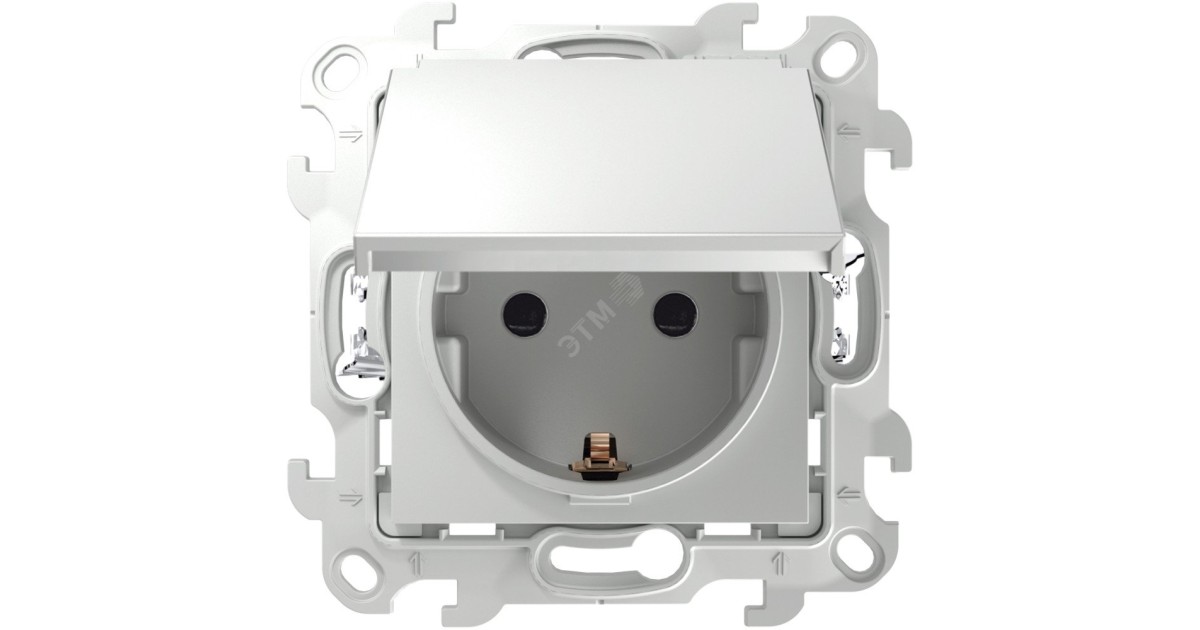 Купить Розетка 1-м СП 24 16А IP44 2P+E Push&Go механизм бел. 2420448-030 Simon оптом в Москве