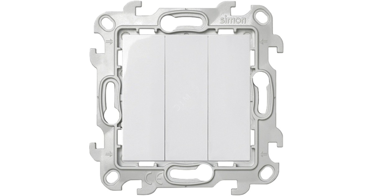 Купить Выключатель 3-кл. 1п 2мод. СП 24 10А IP20 механизм бел. 2450391-030 Simon оптом в Москве