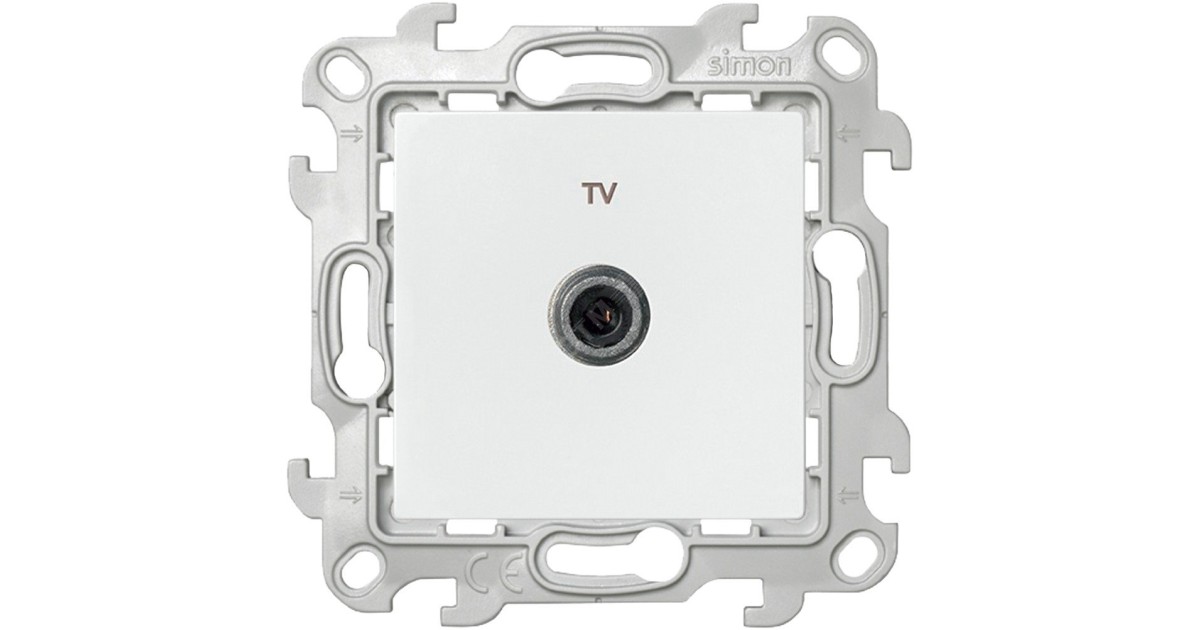 Купить Розетка телевизионная одиночная TV СП 24 IP20 механизм бел. 2450477-030 Simon оптом в Москве