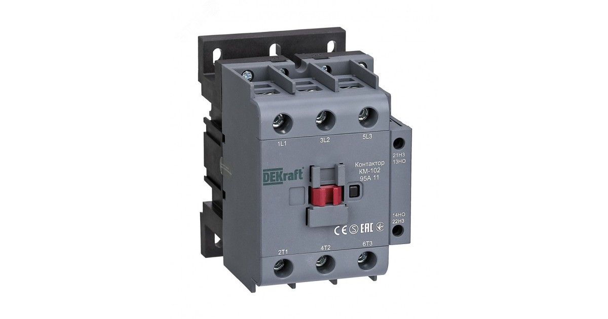 Купить Контактор 95А 380В/400В АС3 АС4 1НО+1НЗ КМ-102 22026DEK DEKraft оптом в Москве