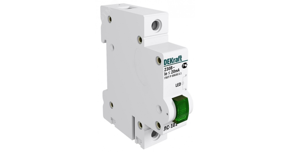 Купить Лампа сигнальная ЛС-101 на DIN-рейку 1p зел. LED 18004DEK DEKraft оптом в Москве