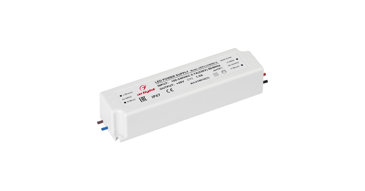 Купить Блок питания ARPV-LV48060-A (48V, 1.3A, 60W) 019010(1) Arlight оптом в Москве