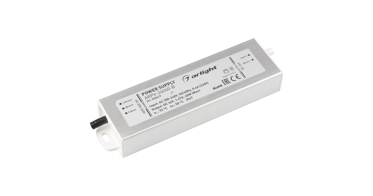 Купить Блок питания ARPV-24040-B (24V, 1.7A, 40W) 020417 Arlight оптом в Москве