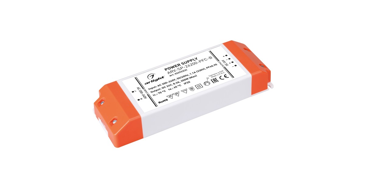 Купить Блок питания ARV-SP-24200-PFC-B (24V, 8.3A, 200W) 022922(2) Arlight оптом в Москве