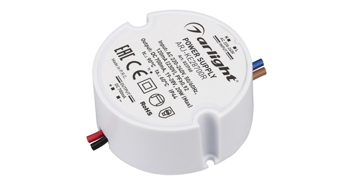 Купить Блок питания ARJ-KE28700R (20W, 700mA, PFC) 023760 Arlight оптом в Москве
