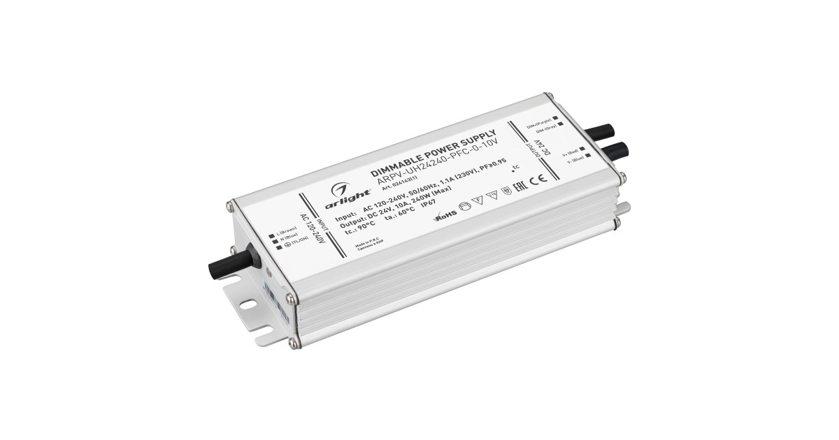 Купить Блок питания ARPV-UH24240-PFC-0-10V (24V, 10.0A, 240W) 024143(1) Arlight оптом в Москве