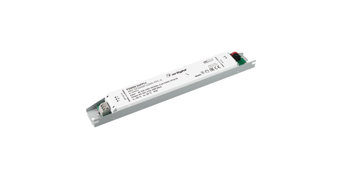 Купить Блок питания ARV-SP24060-LONG-PFC-A (24V, 2.5A, 60W) 025594(1) Arlight оптом в Москве