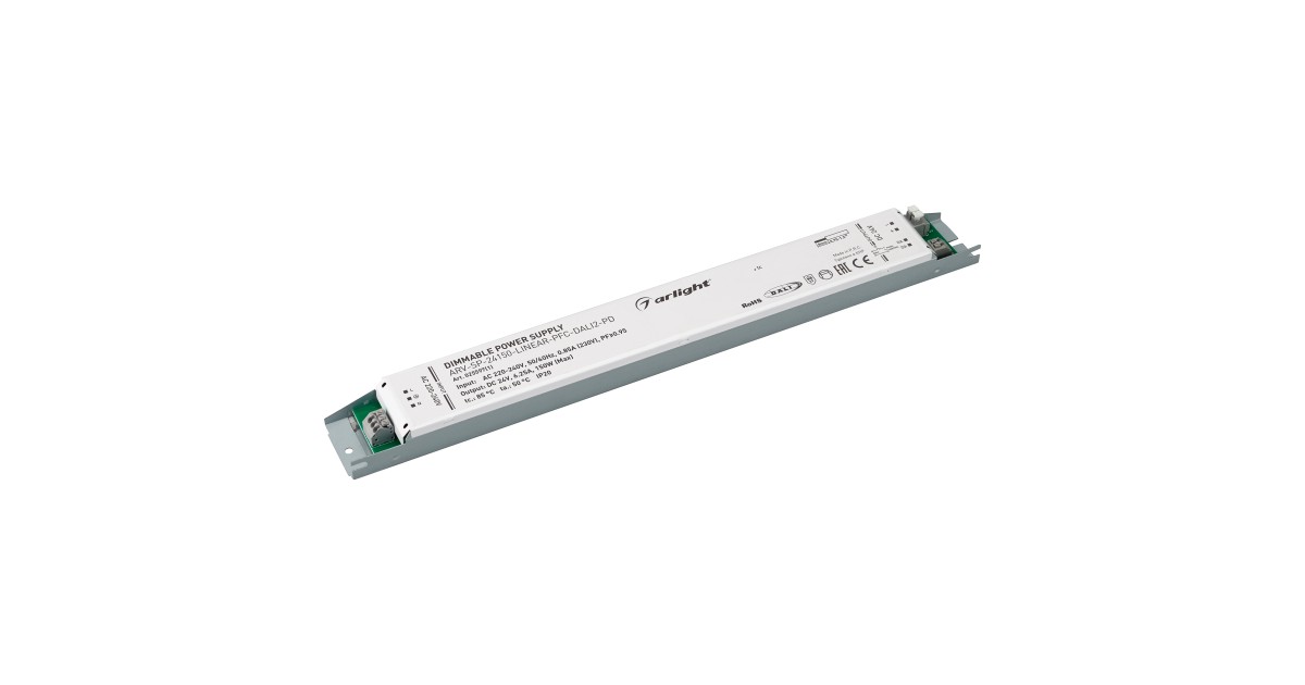 Купить Блок питания ARV-SP-24150-LINEAR-PFC-DALI2-PD (24V, 6.25A, 150W) 025597(1) Arlight оптом в Москве