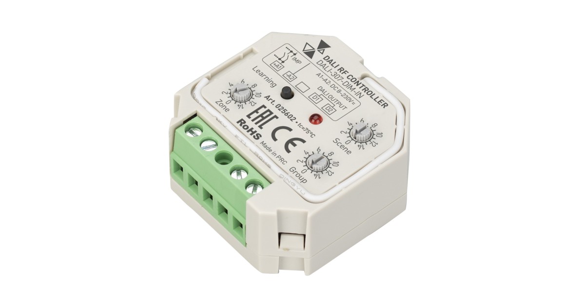 Купить INTELLIGENT ARLIGHT Конвертер RF-сигнала DALI-307-DIM-IN (DALI-BUS, RF, PUSH) 025602 Arlight оптом в Москве
