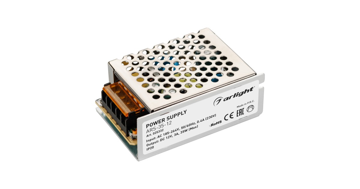 Купить Блок питания ARS-35-12 (12V, 3A, 35W) 025332 Arlight оптом в Москве