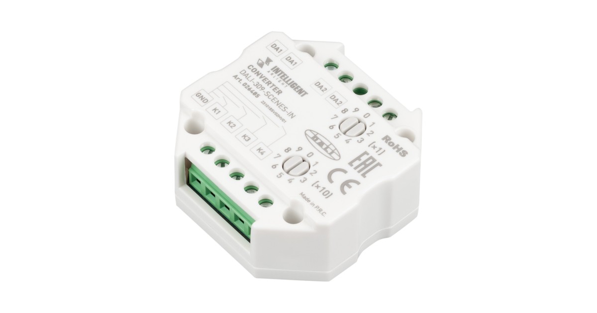 Купить INTELLIGENT ARLIGHT Конвертер DALI-309-SCENES-IN (DALI bus) 026485 Arlight оптом в Москве