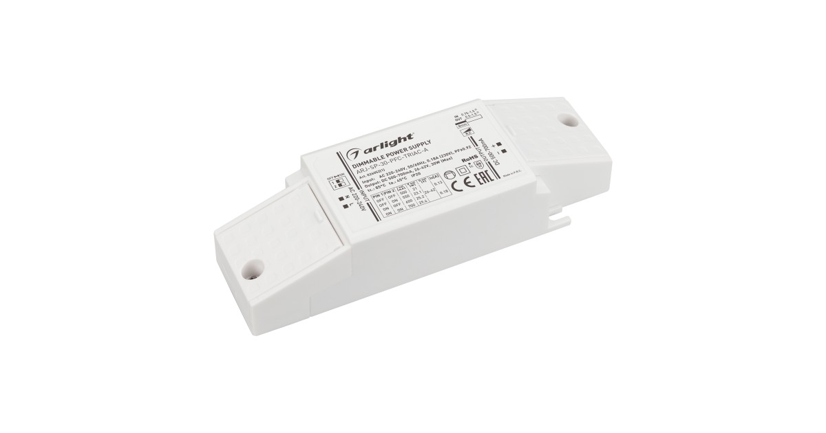Купить Блок питания ARJ-SP-30-PFC-TRIAC-INS (30W, 26-42V, 0.5-0.7A) 026052(1) Arlight оптом в Москве