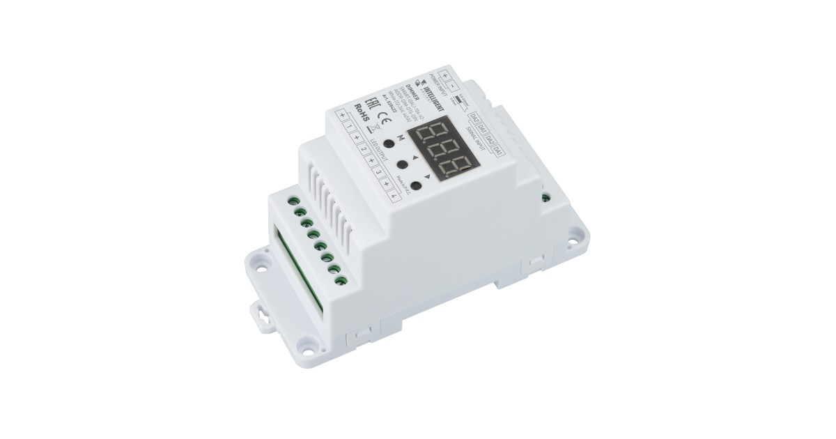Купить INTELLIGENT ARLIGHT Диммер SMART-DALI-104-62-ADDR-DIM-DT6-DIN White (12-24V, 4x5A) 028422 Arlight оптом в Москве