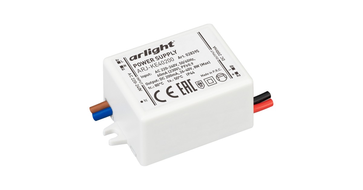 Купить Блок питания ARJ-KE40200 (8W, 200mA, PFC) 028395 Arlight оптом в Москве