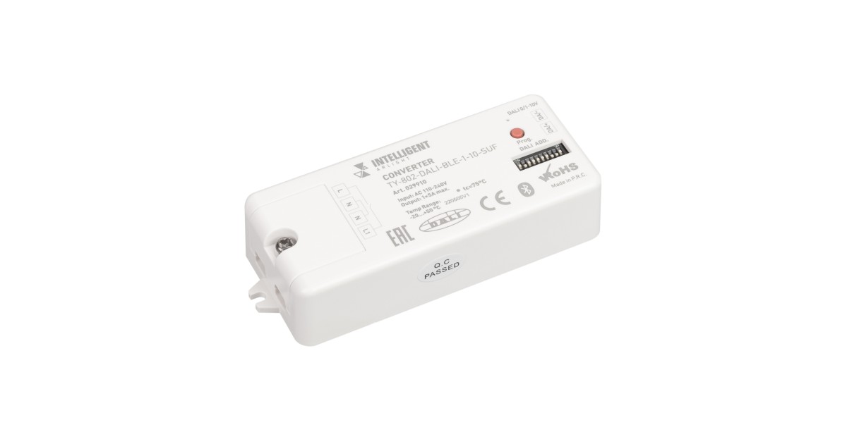 Купить INTELLIGENT ARLIGHT Конвертер TY-802-DALI-BLE-1-10-SUF (230V, 10A, DALI, 0-10V) 029910 Arlight оптом в Москве