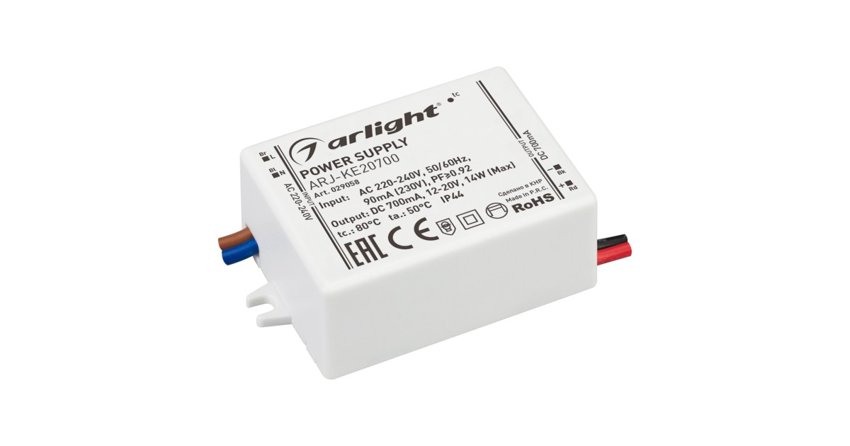 Купить Блок питания ARJ-KE20700 (14W, 700mA, PFC) 029058 Arlight оптом в Москве