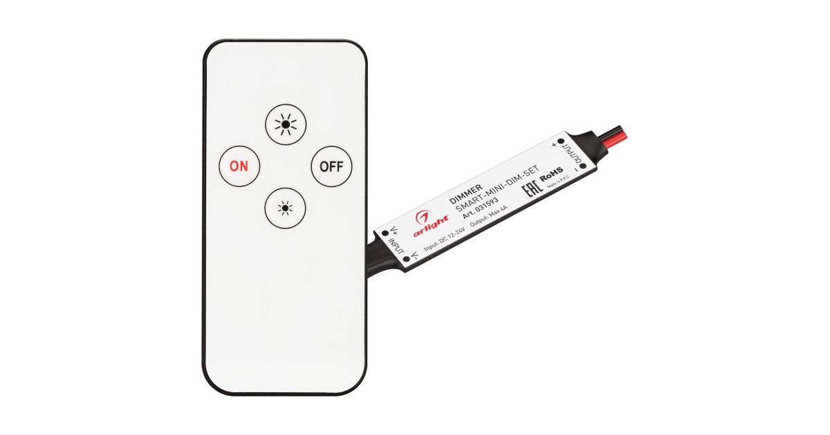 Купить Диммер SMART-MINI-DIM-SET (12-24V, 1x4A, ПДУ 4кн, IR) 031593 Arlight оптом в Москве