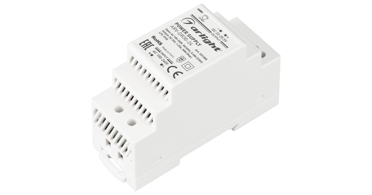 Купить Блок питания ARV-DR30-24 (24V, 1.25A, 30W) 031085 Arlight оптом в Москве