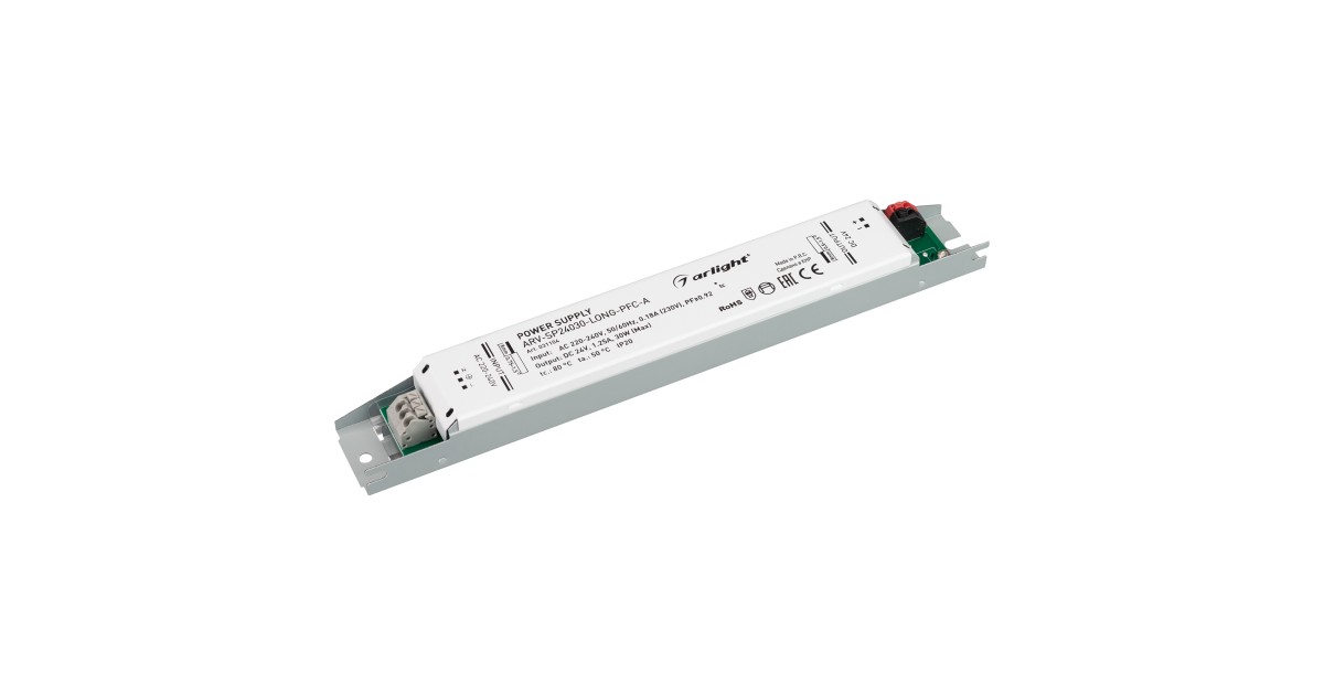 Купить Блок питания ARV-SP24030-LONG-PFC-A (24V, 1.25A, 30W) 031104 Arlight оптом в Москве