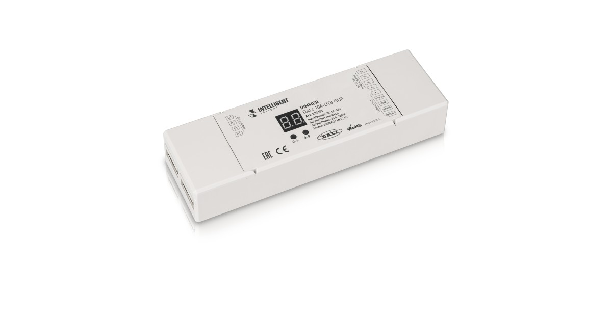 Купить INTELLIGENT ARLIGHT Диммер DALI-104-DT8-SUF (12-36V, RGBW/MIX/XY, 4х5А) 031151 Arlight оптом в Москве