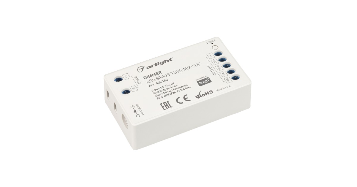 Купить Диммер ARL-SIRIUS-TUYA-MIX-SUF (12-24V, 4x4A, 2.4G) 032343 Arlight оптом в Москве