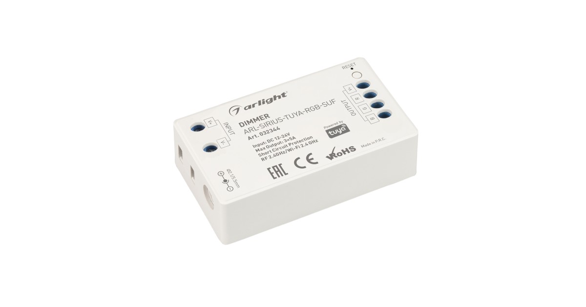 Купить Диммер ARL-SIRIUS-TUYA-RGB-SUF (12-24V, 3x5A, 2.4G) 032344 Arlight оптом в Москве