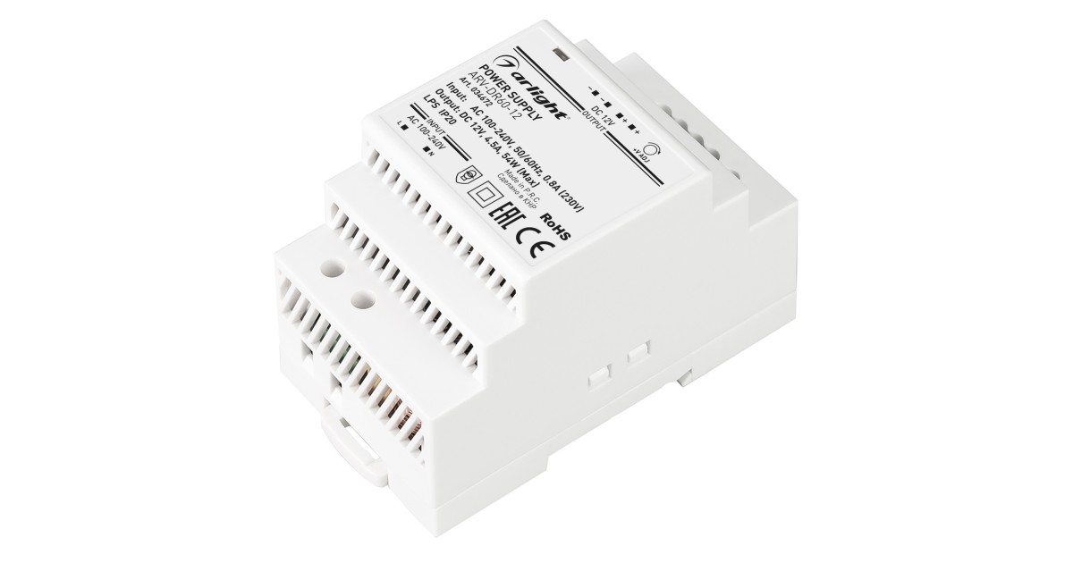 Купить Блок питания ARV-DR60-12 (12V, 4,5A, 54W) 034672 Arlight оптом в Москве