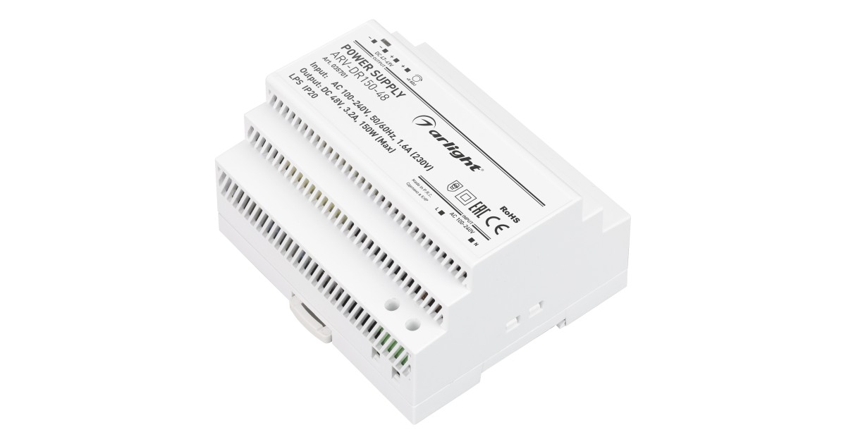 Купить Блок питания ARV-DR150-48 (48V, 3.2A, 150W) 035701 Arlight оптом в Москве