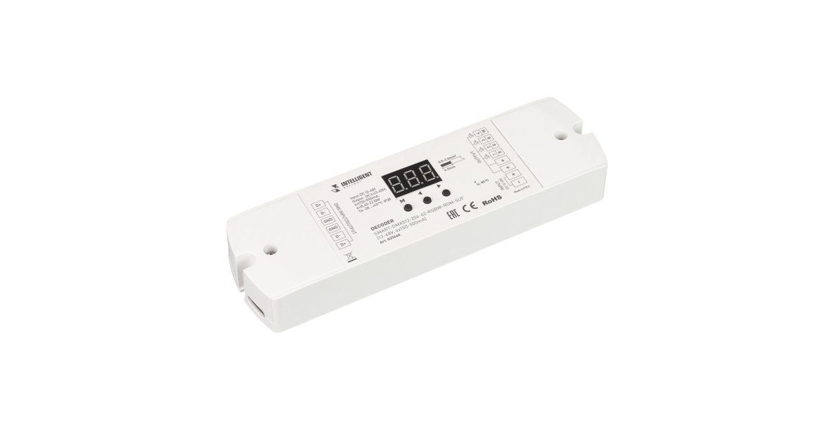 Купить INTELLIGENT ARLIGHT Декодер SMART-DMX512-204-62-RGBW-RDM-SUF (12-48V, 4x150-500mA) 037440 Arlight оптом в Москве