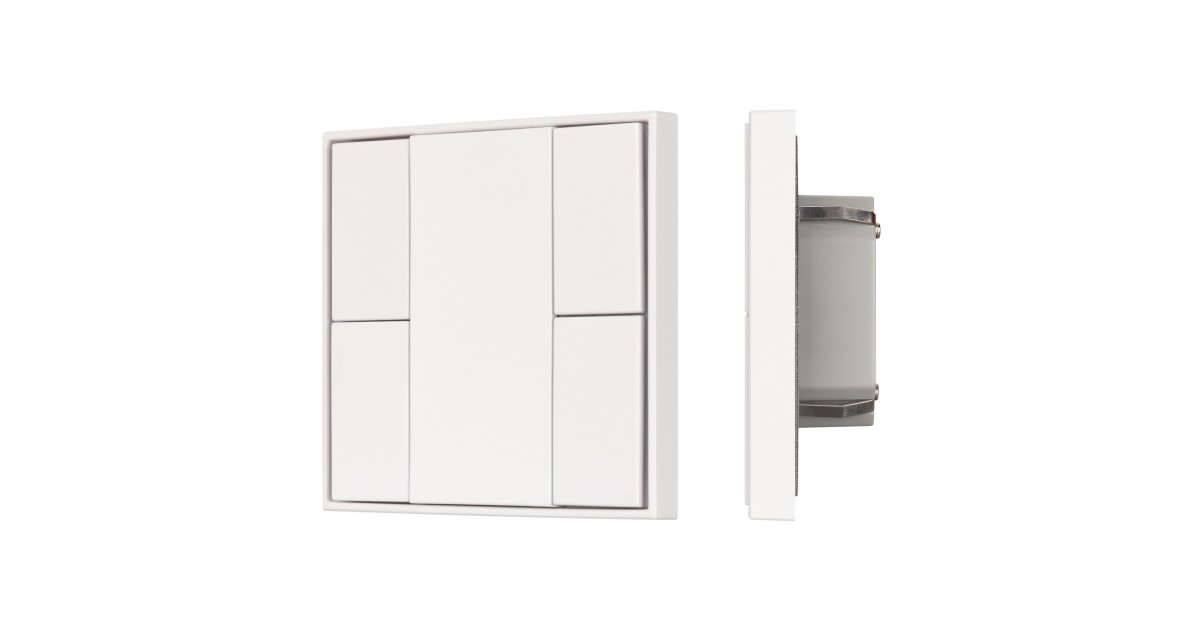 Купить INTELLIGENT ARLIGHT Кнопочная панель KNX-301-22-4-SH-IN White (BUS, Frame) 037722 Arlight оптом в Москве