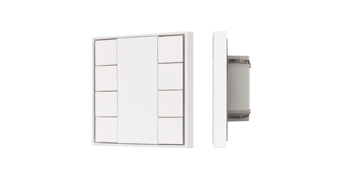 Купить INTELLIGENT ARLIGHT Кнопочная панель KNX-301-22-8-SH-IN White (BUS, Frame) 037723 Arlight оптом в Москве