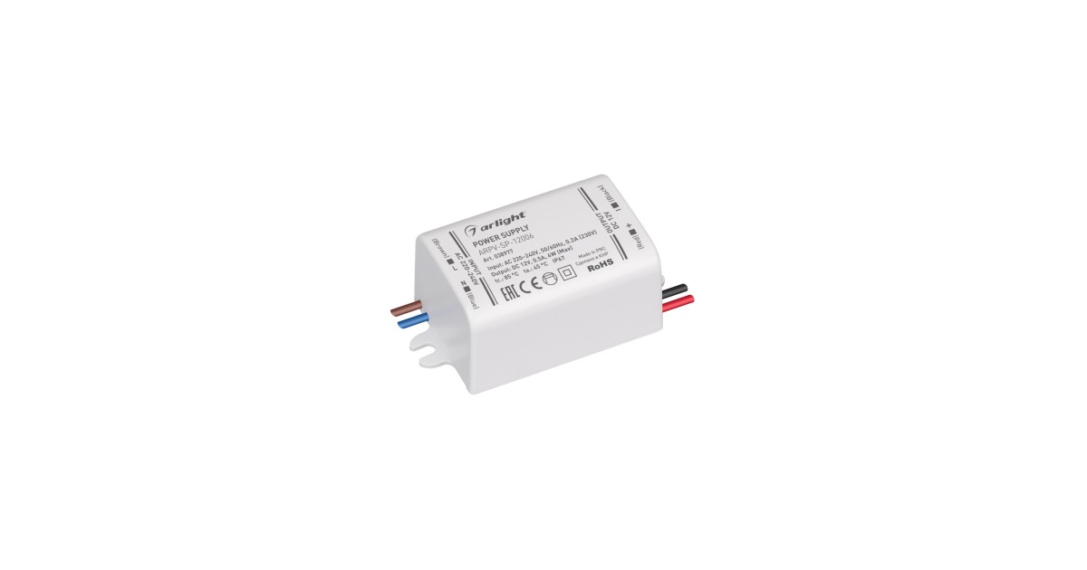 Купить Блок питания ARPV-SP-12006 (12V, 0.5A, 6W) 038977 Arlight оптом в Москве