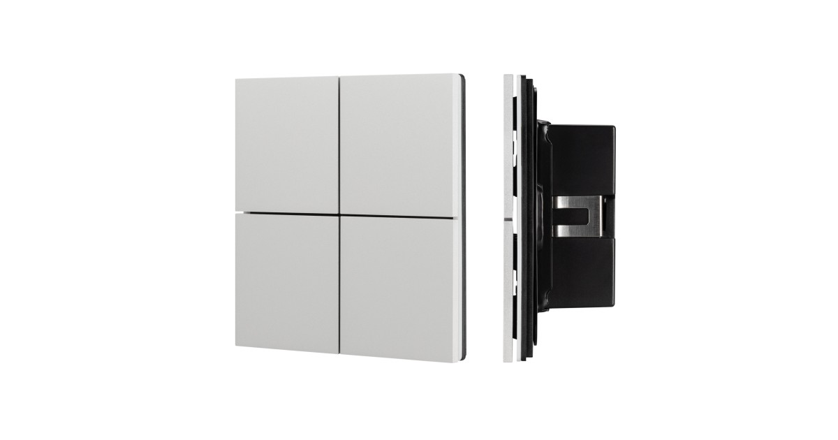 Купить INTELLIGENT ARLIGHT Кнопочная панель KNX-304-23-IN Silver (BUS, Frameless) 039662 Arlight оптом в Москве